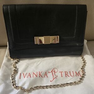 Ivanka Trump Black Clutch with Gold Chain